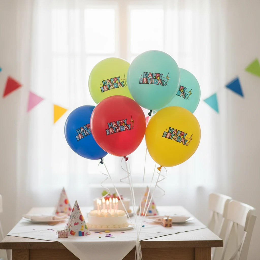 Színes Villám Happy Birthday Lufi Készlet - 6 db
