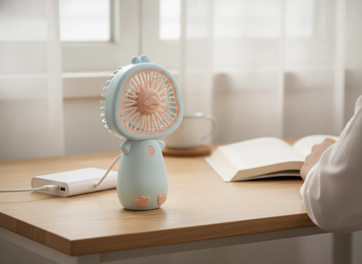 Aranyos Kézi Ventilátor USB Töltéssel - Duck Design