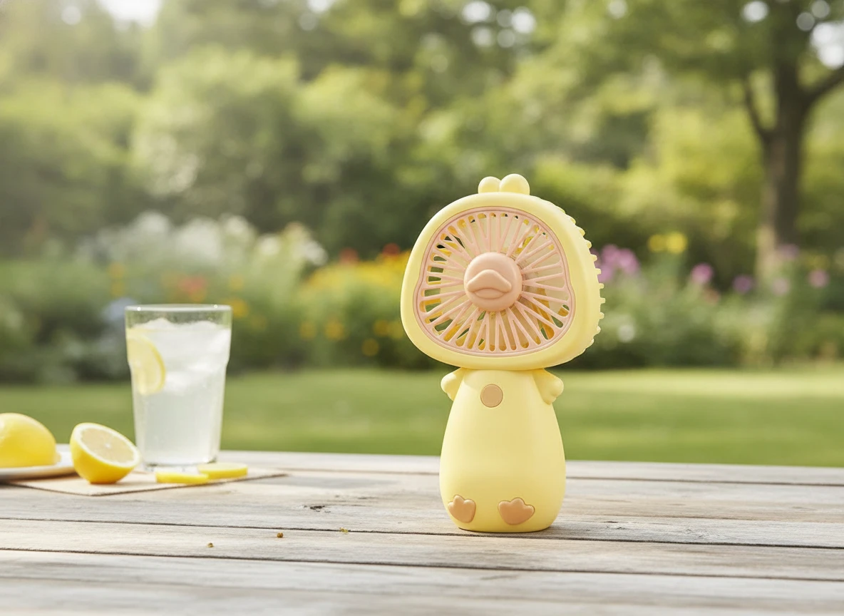 Aranyos Kézi Ventilátor USB Töltéssel - Duck Design