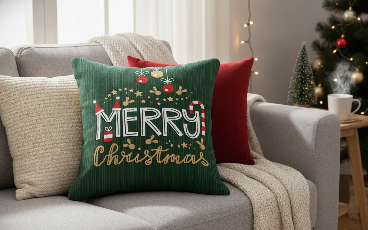 Karácsonyi Díszpárna 45x45 cm - Merry Christmas