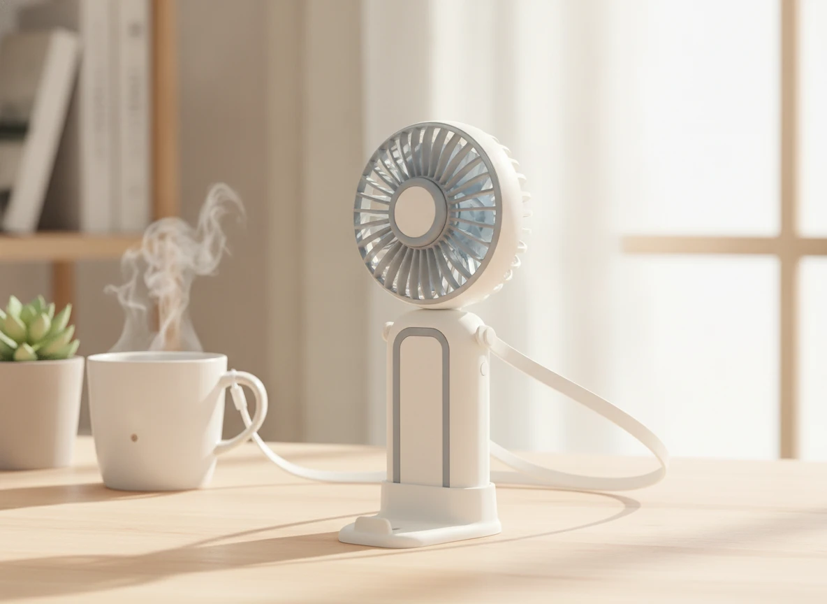 Hordozható, USB tölthető kézi ventilátor - összecsukható