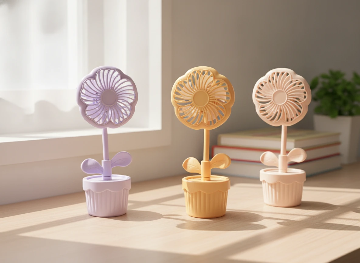Virágcserép Ventilátor - Színes és Stílusos Hűsítő
