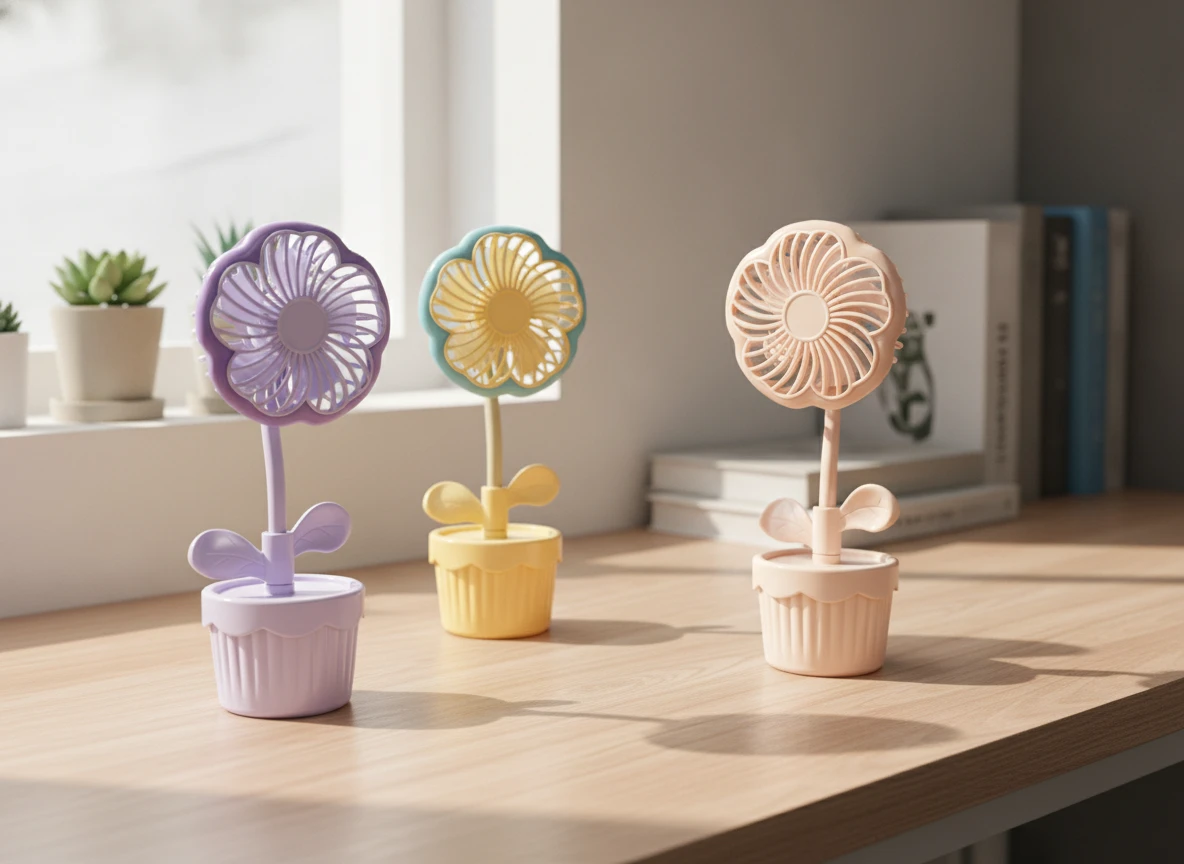 Virágcserép Ventilátor - Színes és Stílusos Hűsítő