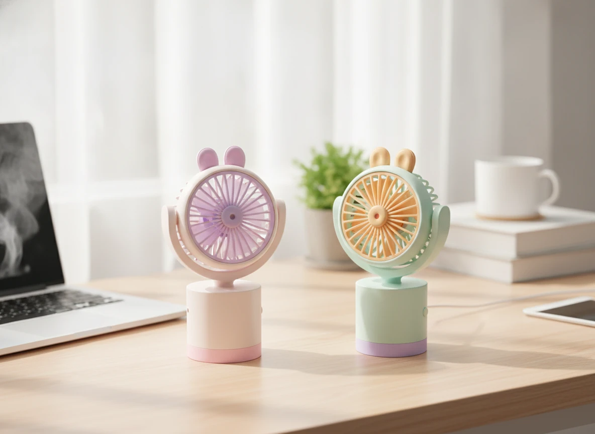 Aranyos Nyuszifüles Újratölthető Ventilátor