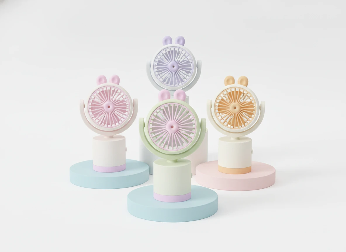 Aranyos Nyuszifüles Újratölthető Ventilátor
