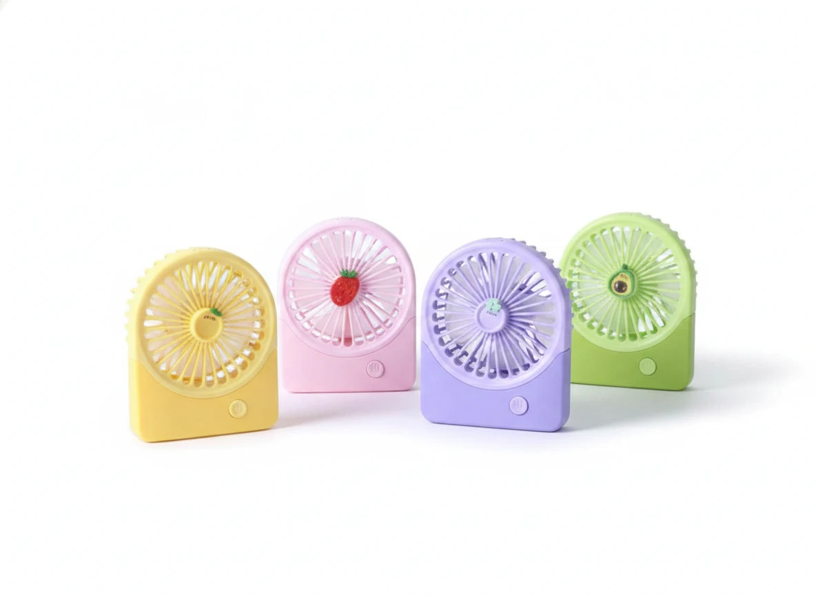 Gyümölcs mintás USB asztali ventilátor – színes változatban