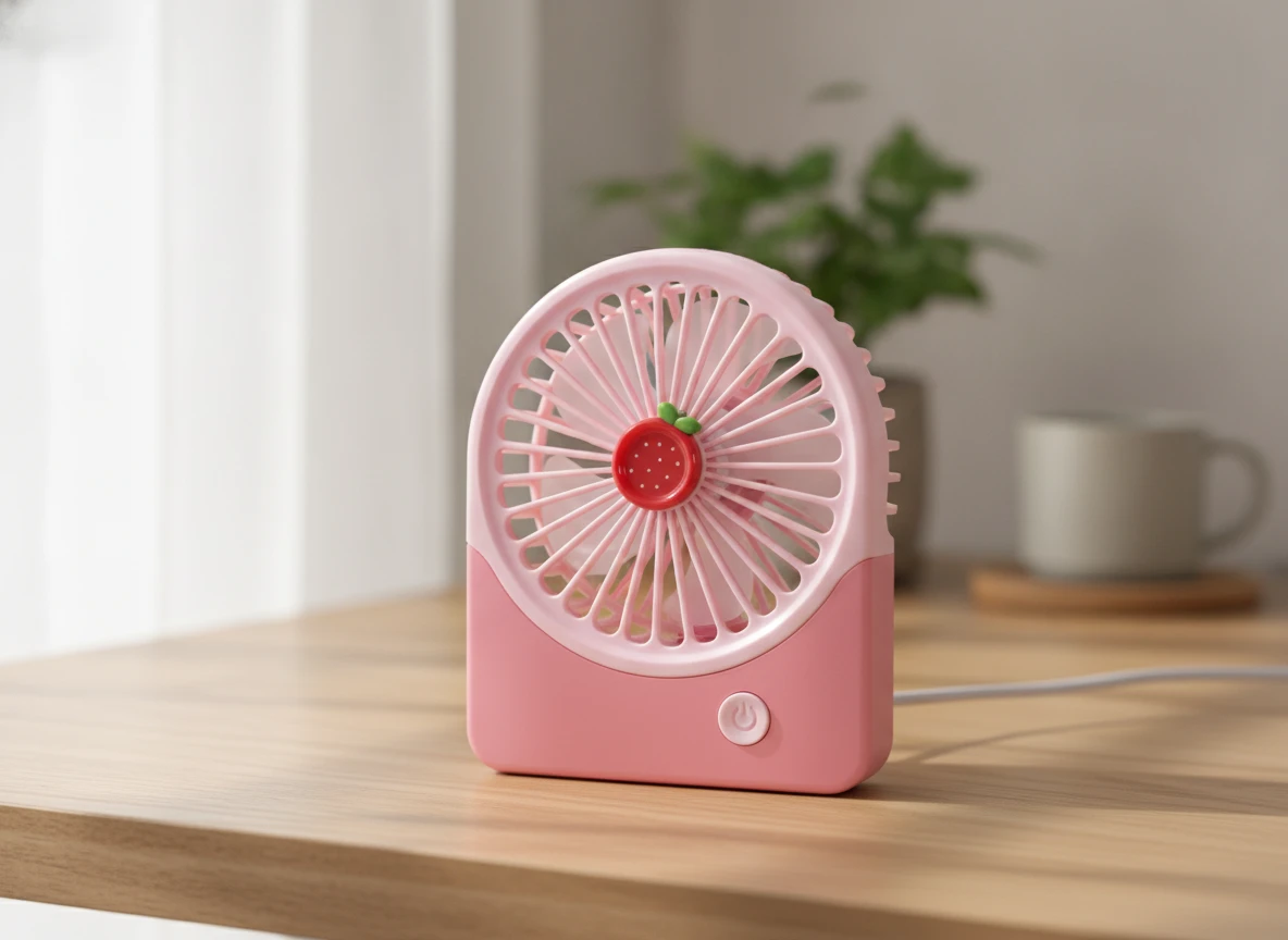 Gyümölcs mintás USB asztali ventilátor – színes változatban