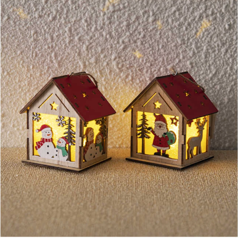 Karácsonyi Fényes Ház Dísz - 8x9x6.5CM