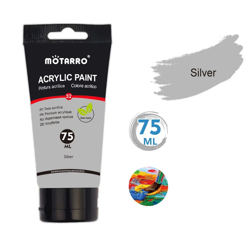 75ml Ezüst Színű Acryl Festék