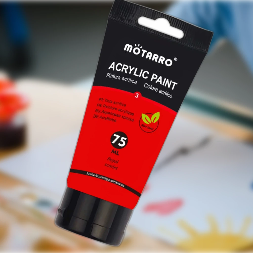 75ml Royal Scarlet Acrylfesték - Élénk Vörös Szín