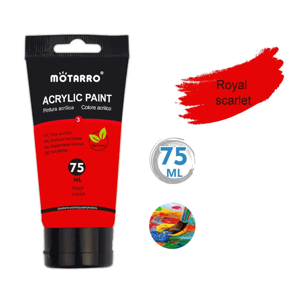 75ml Royal Scarlet Acrylfesték - Élénk Vörös Szín