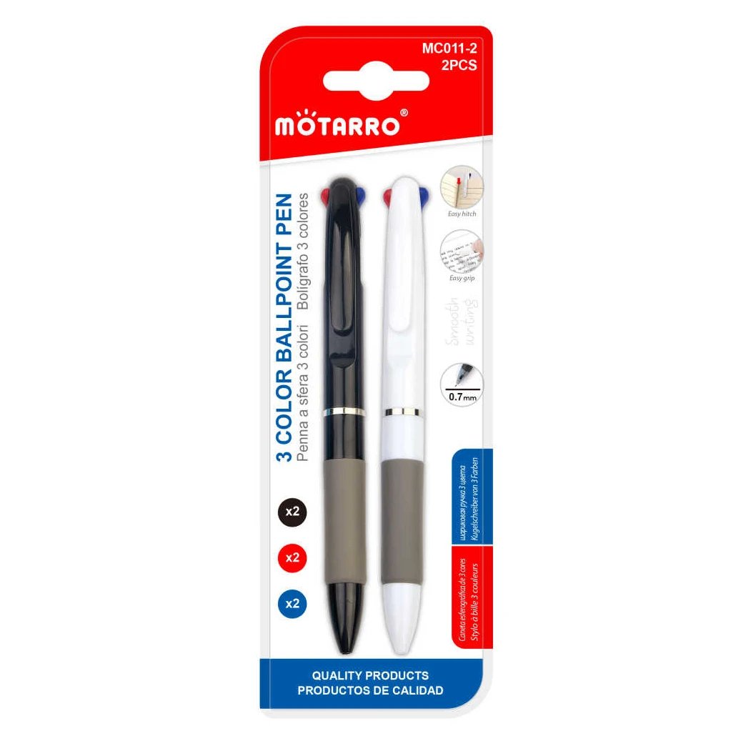 3 Színű Golyóstoll 0.7mm - 2 Darab