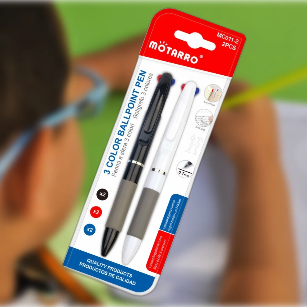 3 Színű Golyóstoll 0.7mm - 2 Darab