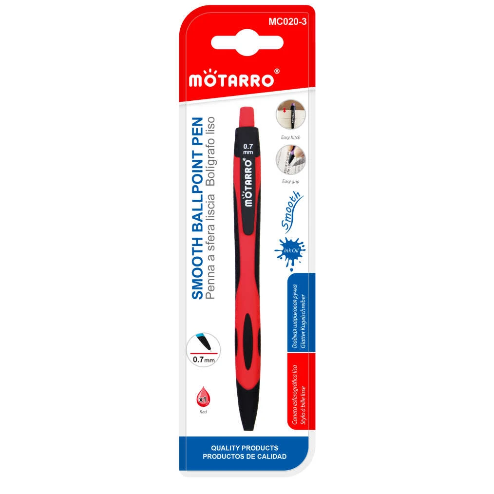 0.7mm Piros Golyóstoll - Kényelmes Írás Élmény