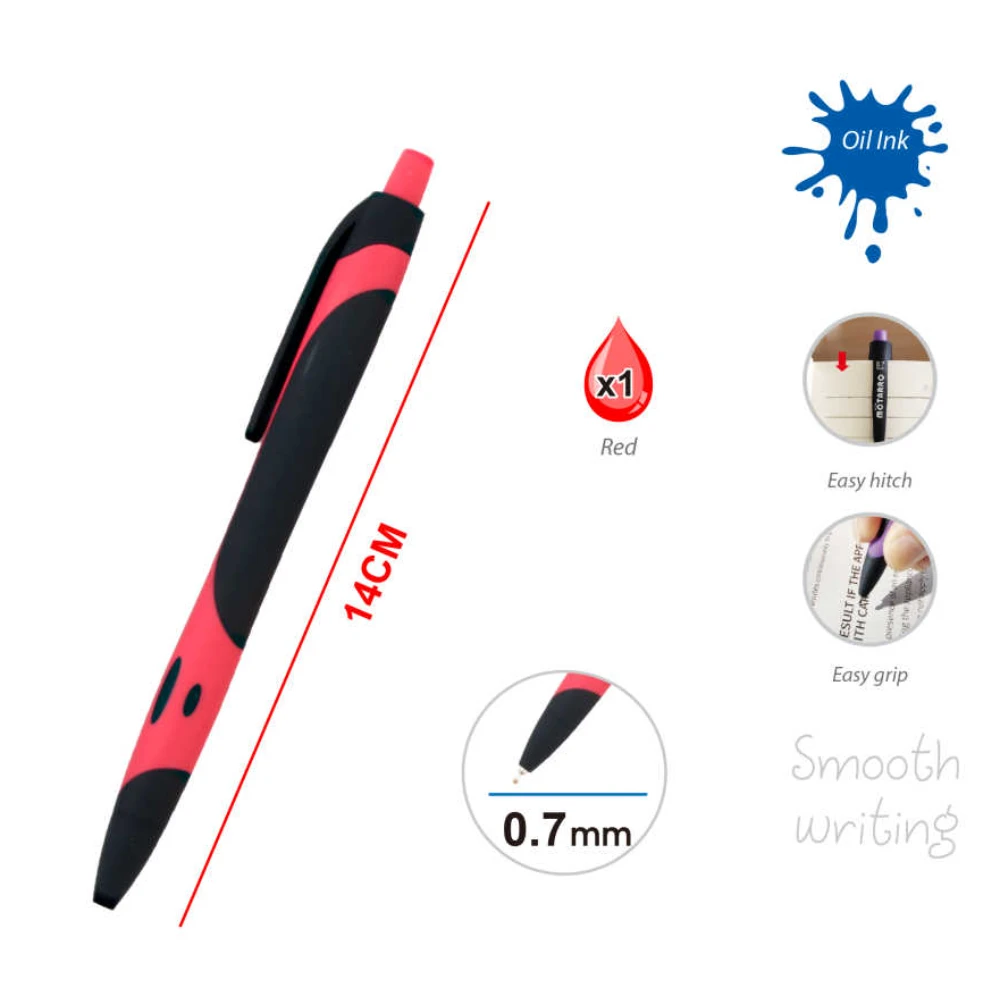 0.7mm Piros Golyóstoll - Kényelmes Írás Élmény