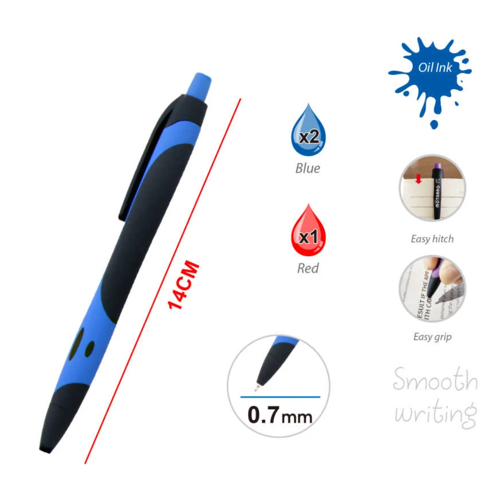 Mötarro 0.7 mm Kék és Piros Golyóstoll - 3 db-os Csomag