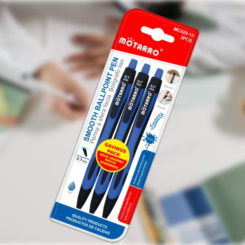 Mötarro 0.7mm Kék Golyóstoll 3 Darabos Készlet