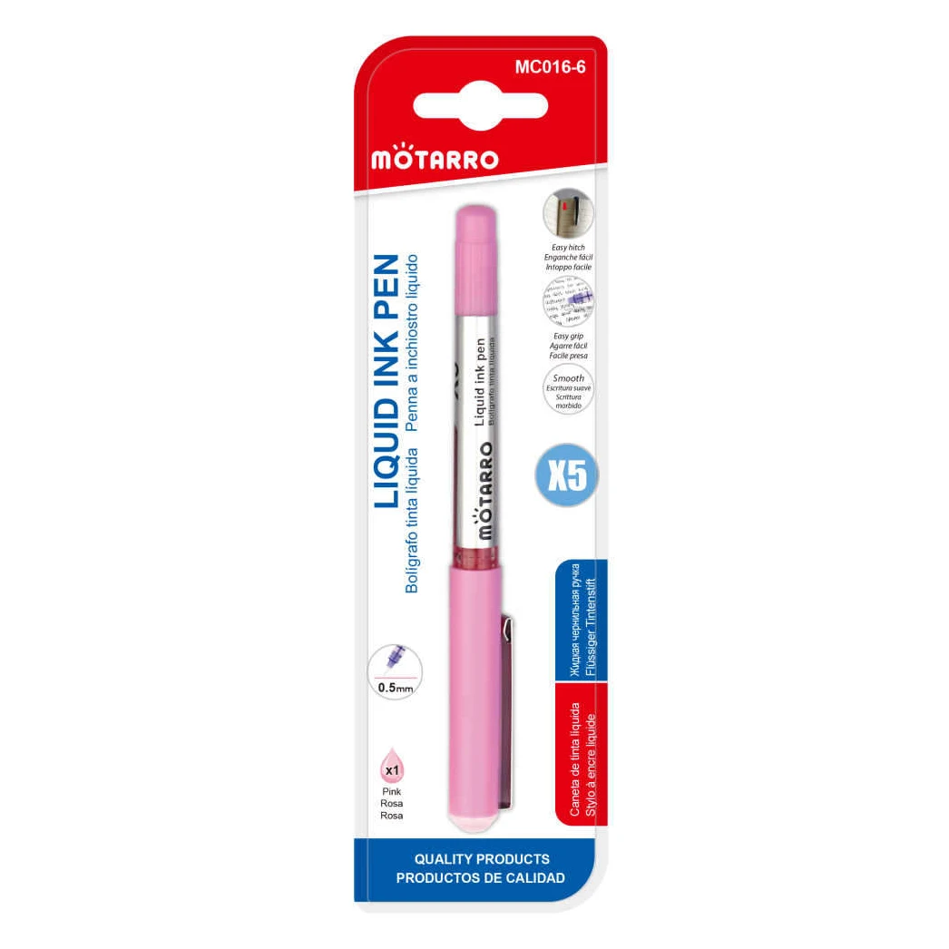 X5 Pink Színű Közepes Tűs Toll - 0.5mm
