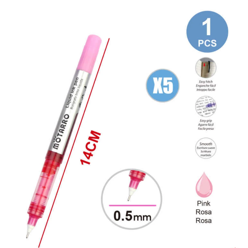 X5 Pink Színű Közepes Tűs Toll - 0.5mm