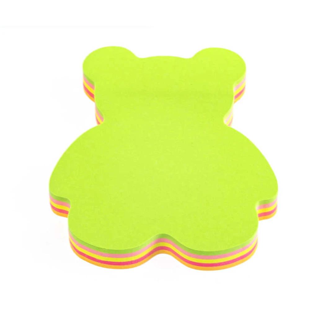Vidám 100 lapos, színes kis medve alakú post-it