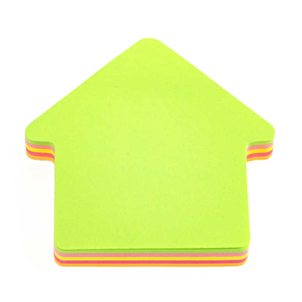 100 lapos fluoreszkáló színű post-it - ház forma