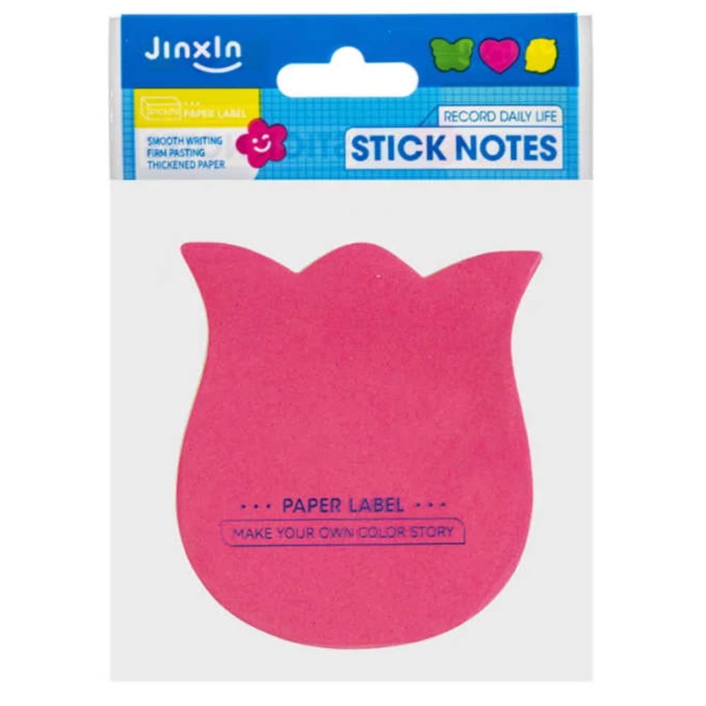 100 lapos fluoreszkáló színű virág alakú post-it jegyzettömb