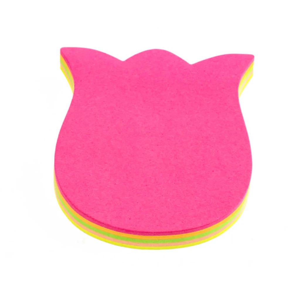100 lapos fluoreszkáló színű virág alakú post-it jegyzettömb