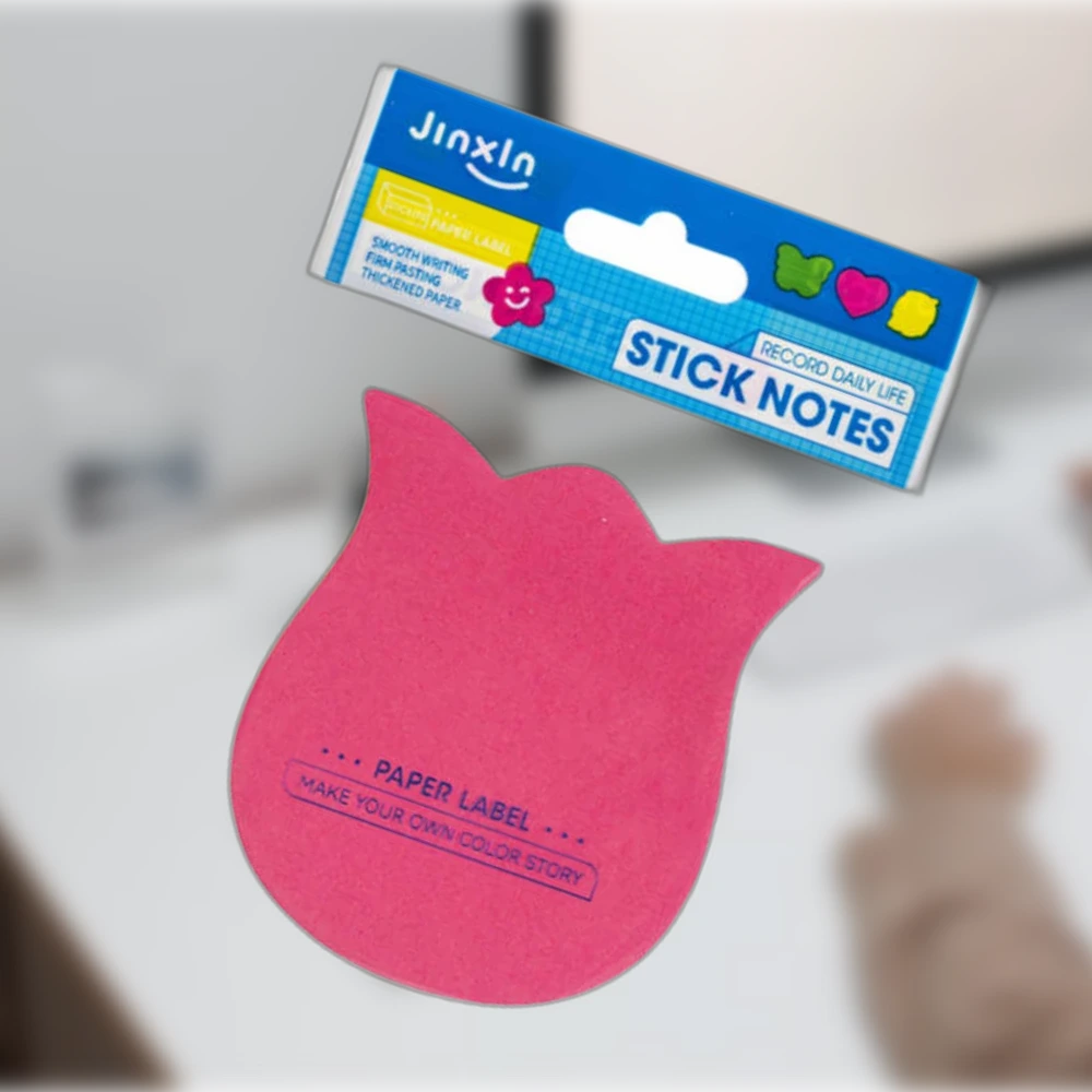100 lapos fluoreszkáló színű virág alakú post-it jegyzettömb