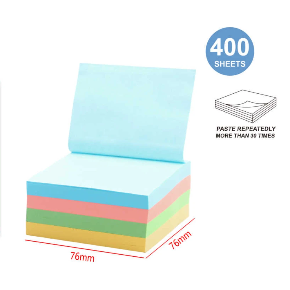 400 darabos színes öntapadós cetli 76x76mm