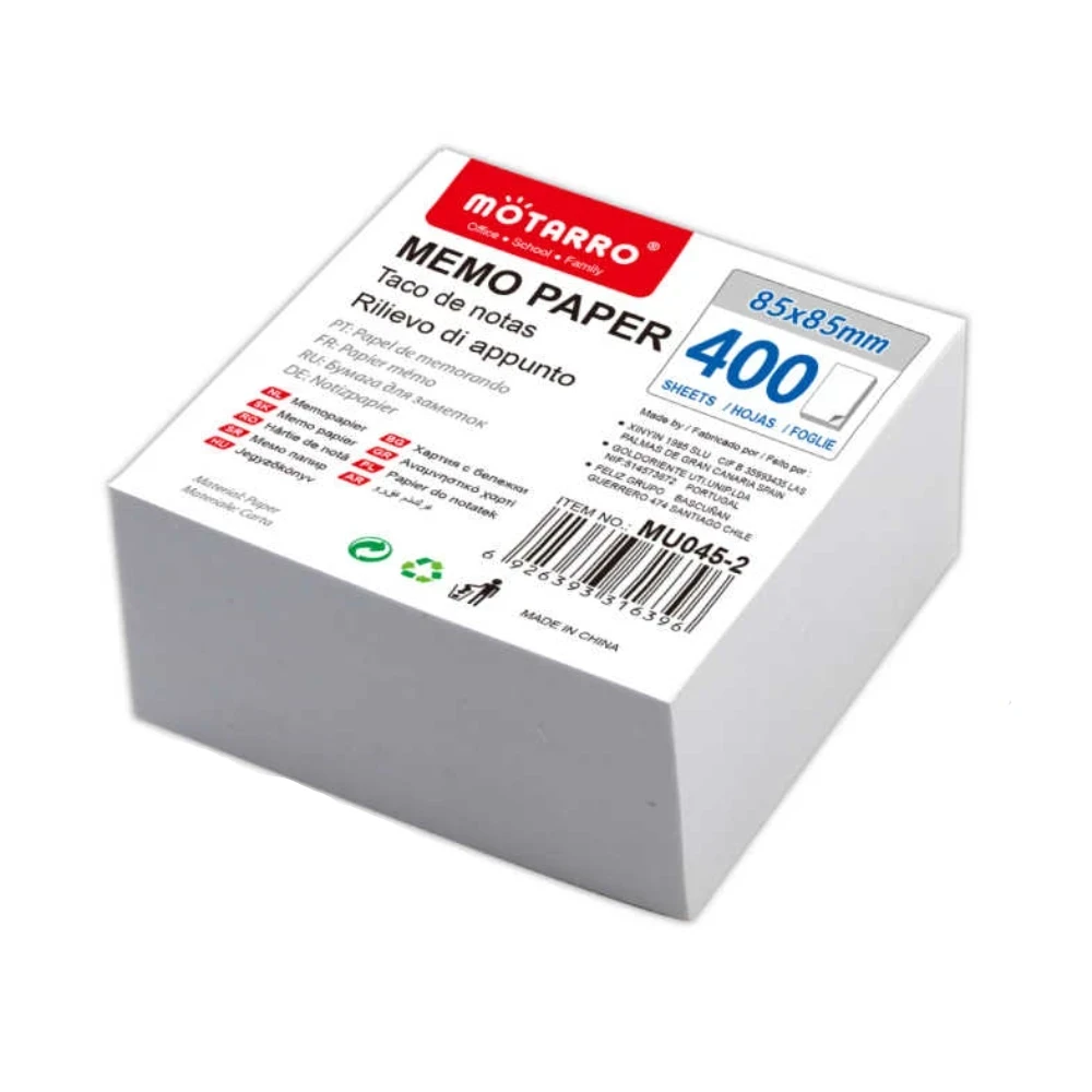80g Fehér Jegyzetfüzet 85x85mm 400 Lap