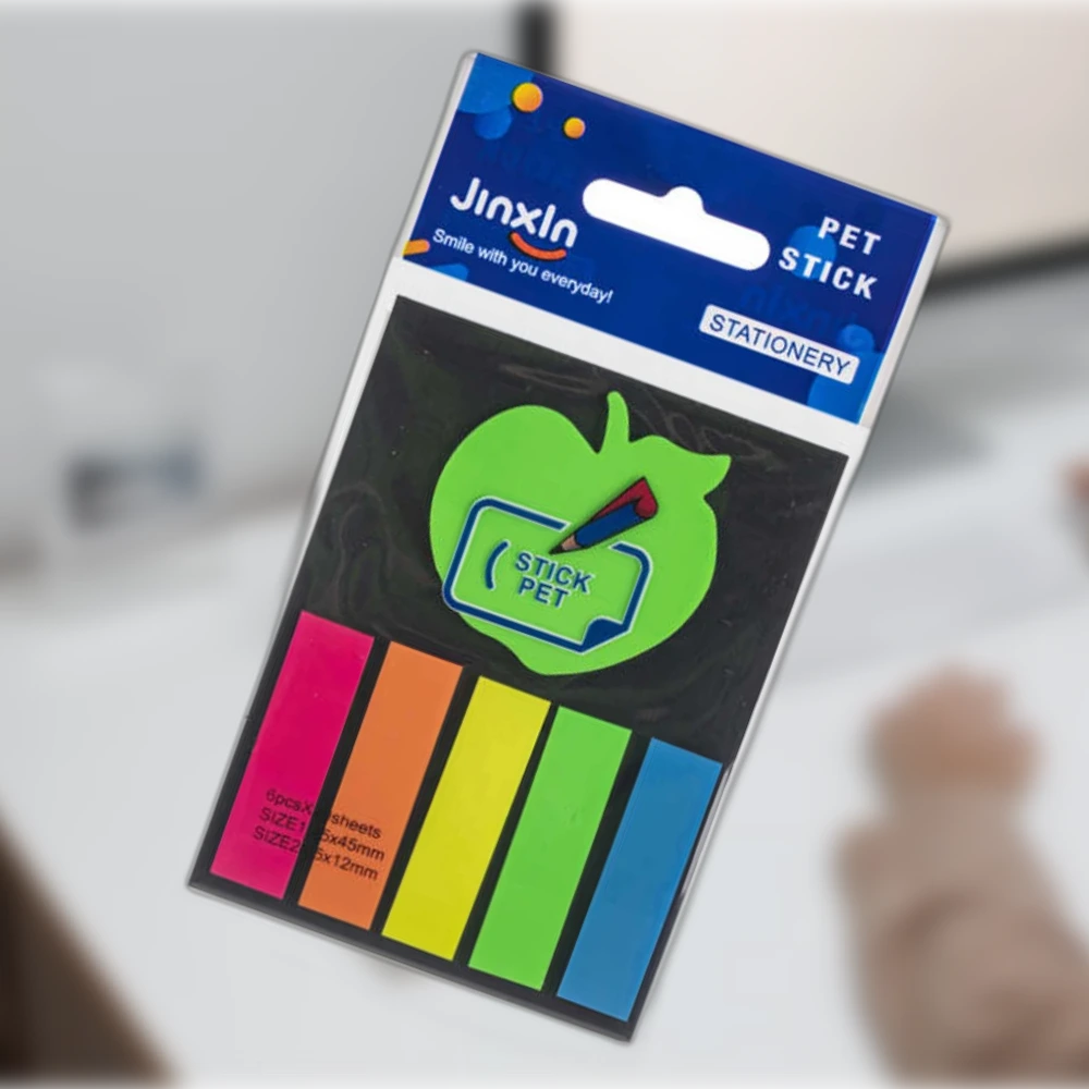 PET Praktikus Jegyzetlap Szett - Színes Öntapadós Címkék