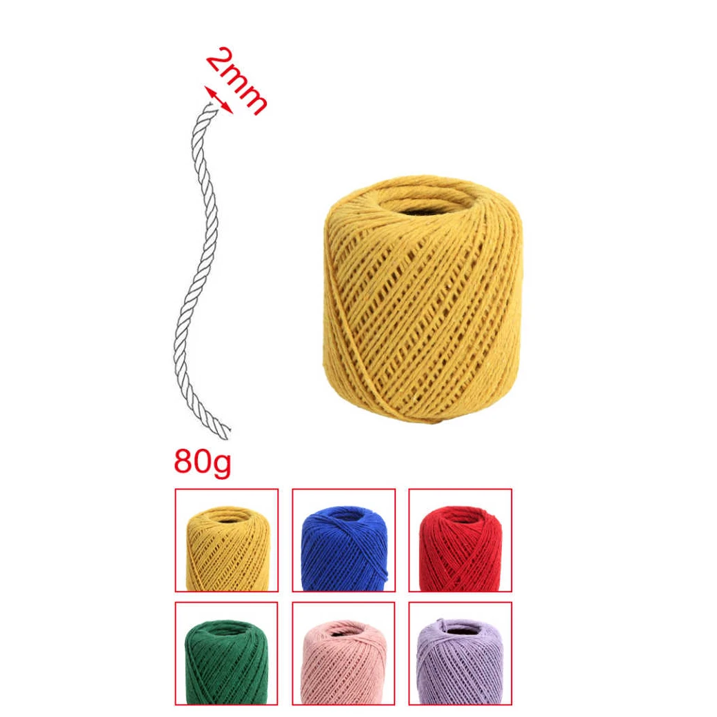 Kézműves pamutszál golyó - Egyszínű 2mm