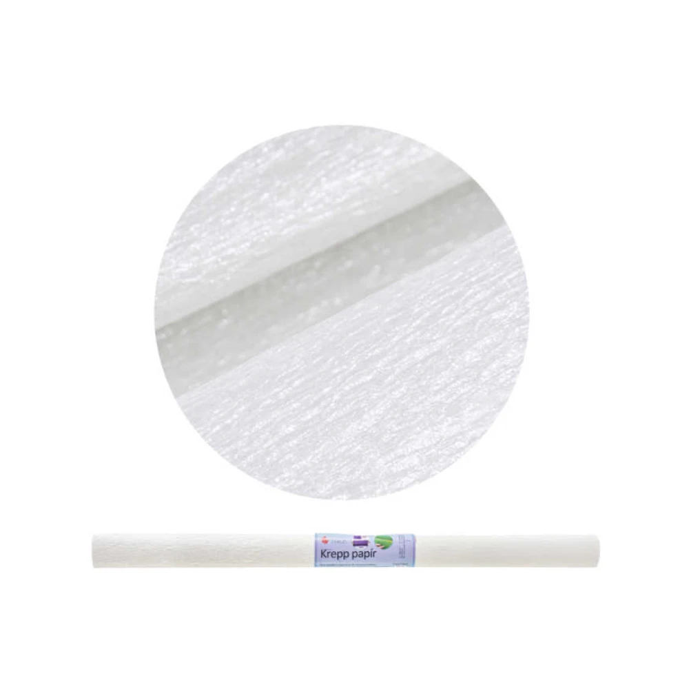 Krepp papír 50x200 cm - Gyöngyház Fehér