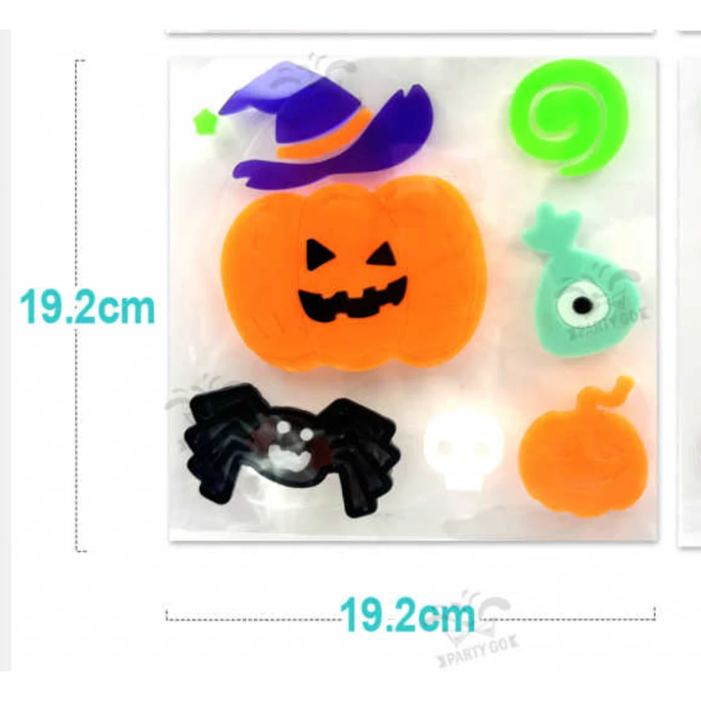 Halloween zselés ablakmatrica, 4 féle vegyes mintával, 1 db