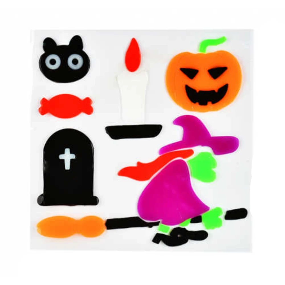 Halloween zselés ablakmatrica készlet, vegyes mintákkal, 1 db