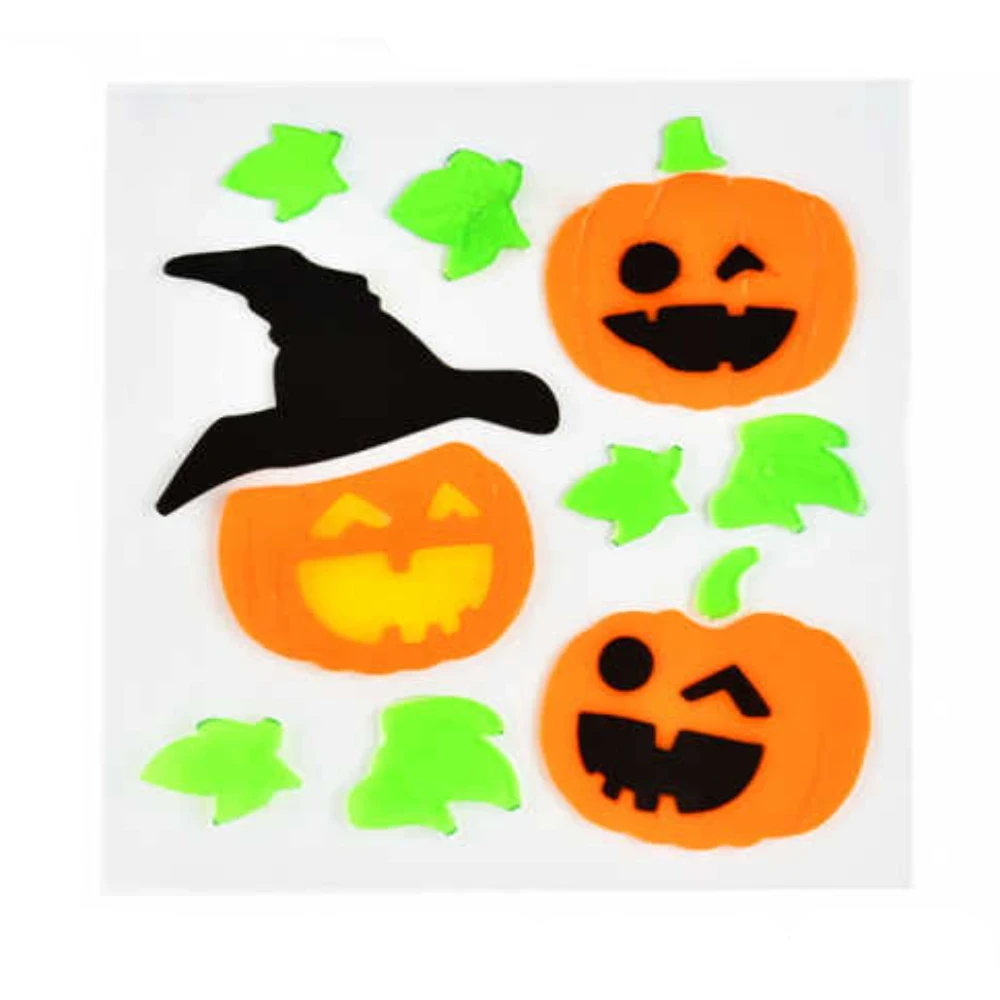 Halloween zselés ablakmatrica készlet, vegyes mintákkal, 1 db