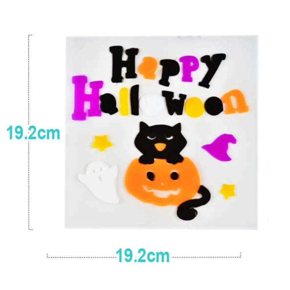 Halloween zselés ablakmatrica készlet, vegyes mintákkal, 1 db