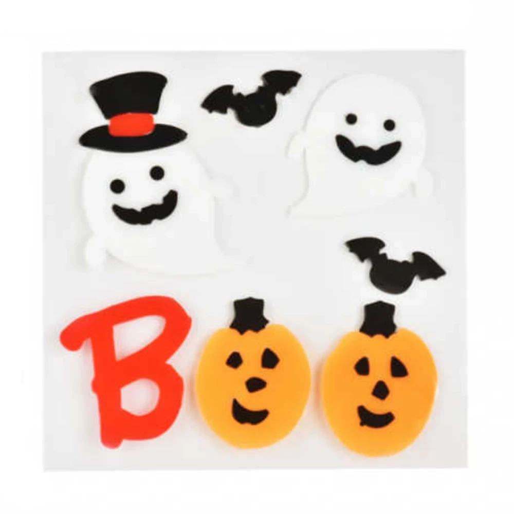 Halloween zselés ablakmatrica készlet, vegyes mintákkal, 1 db