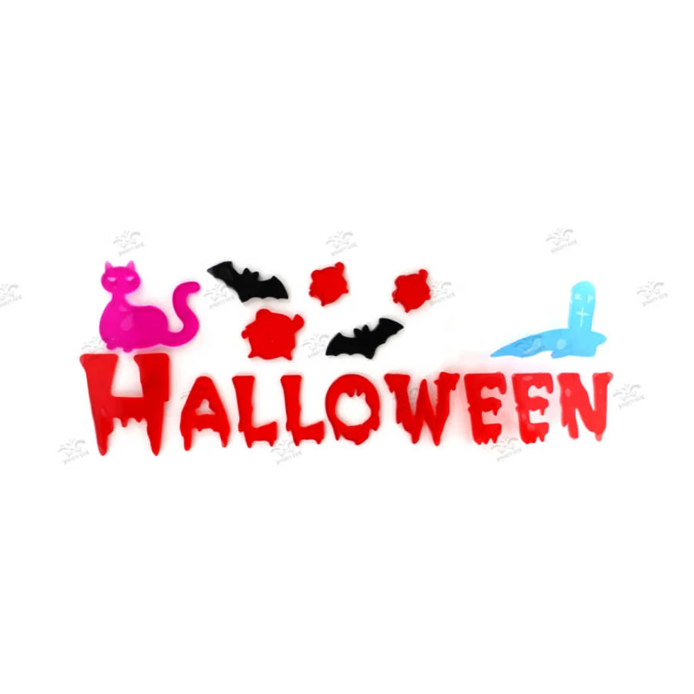 Halloween zselés ablakmatrica szett 3 mintával, vegyes csomagban, 1 db