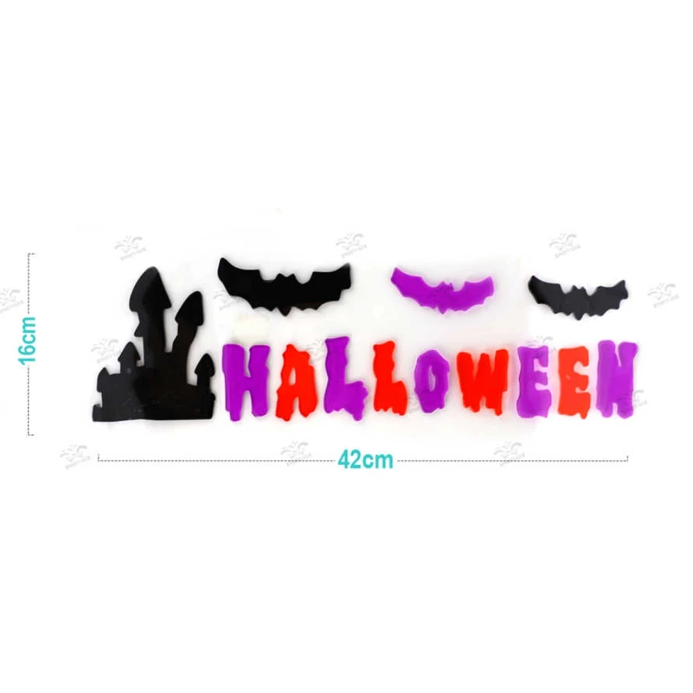 Halloween zselés ablakmatrica szett 3 mintával, vegyes csomagban, 1 db