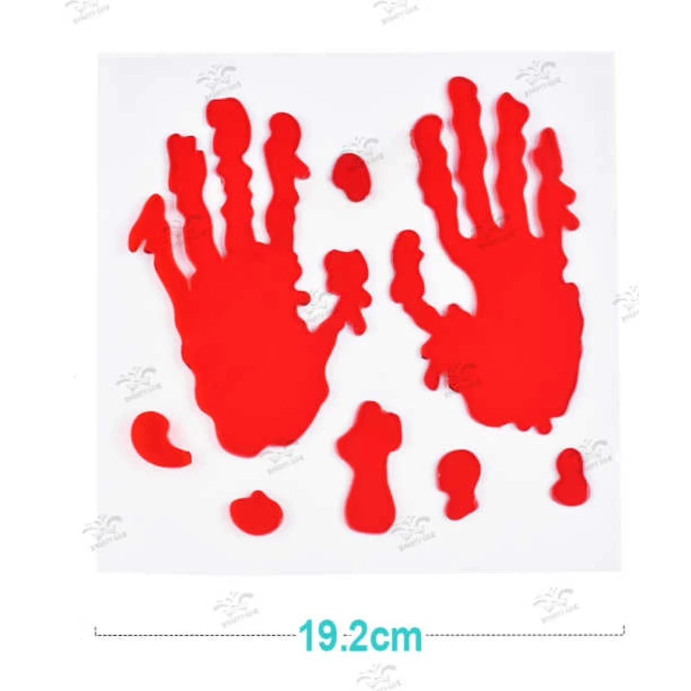 Halloween 3D zselés ablakmatrica – vegyes csomag, 1 db, kéz vagy láb motívumokkal