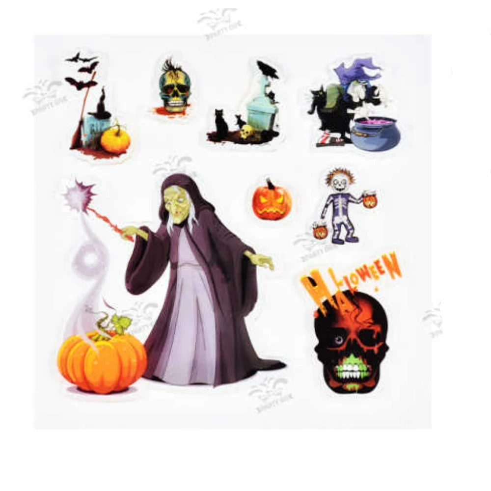 Halloween ablakmatrica szett, 4 féle vegyes mintával, 1 db