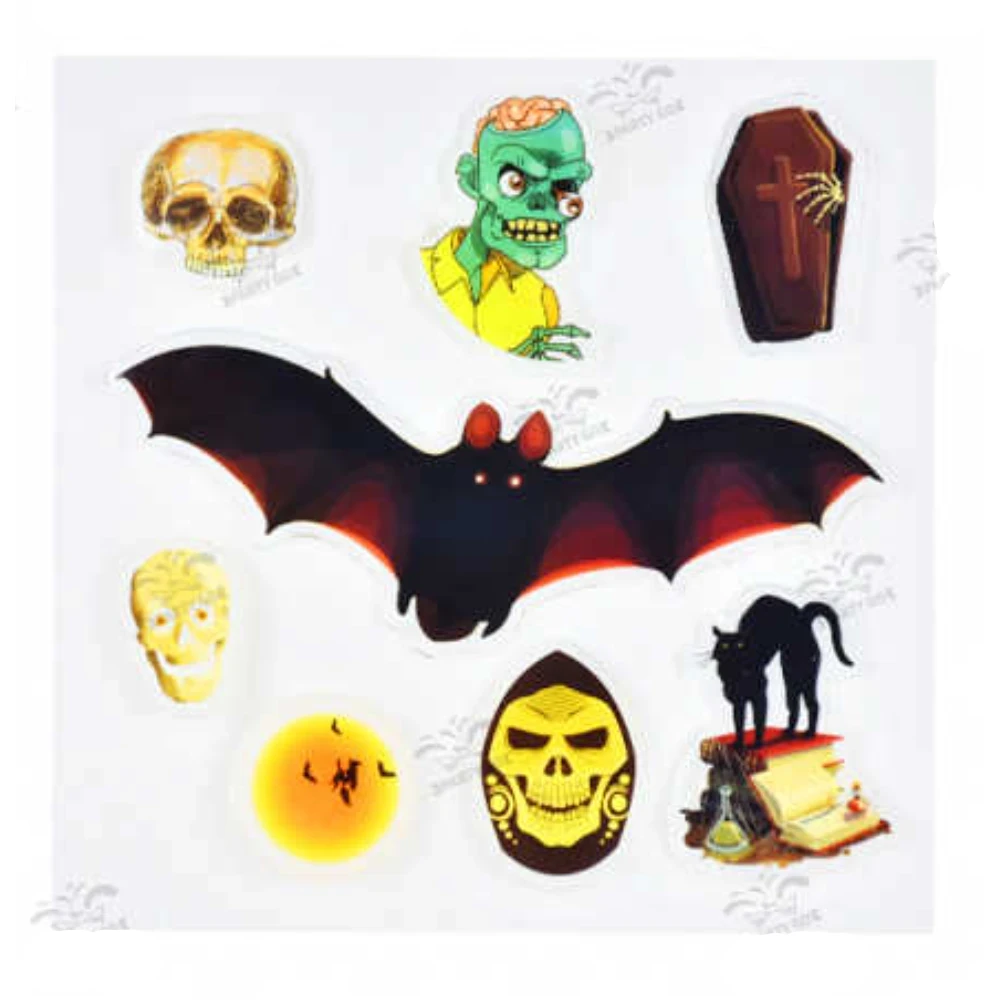 Halloween ablakmatrica szett, 4 féle vegyes mintával, 1 db