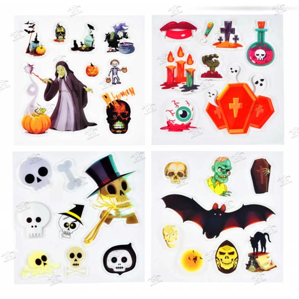 Halloween ablakmatrica szett, 4 féle vegyes mintával, 1 db