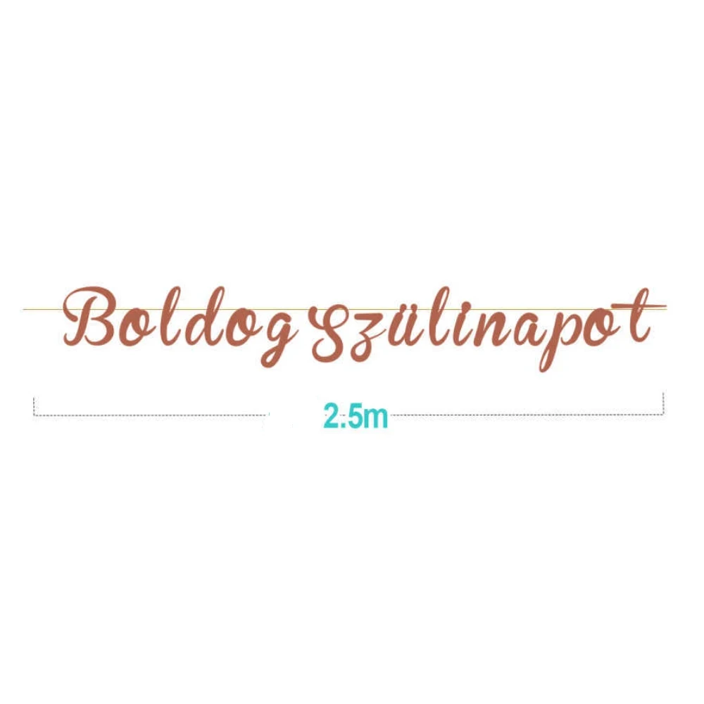 Boldog szülinapot rose gold szülinapi banner 2,5 m
