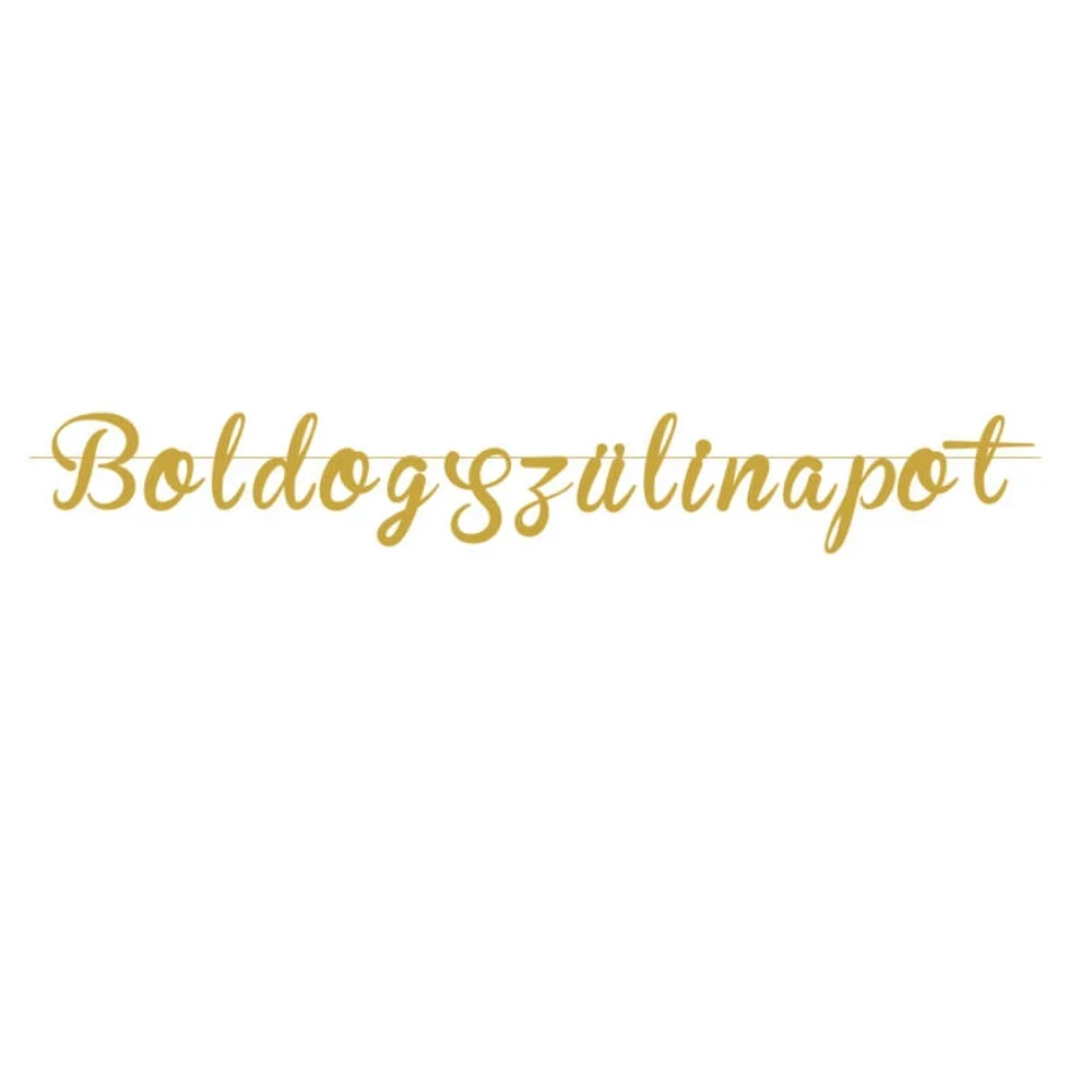 Boldogszülinapot arany színű szülinapi girland 2,5 m