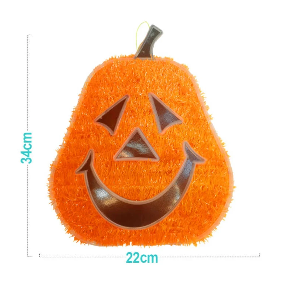 Halloween tök alakú akasztható dekoráció, világító hatással, 1 db