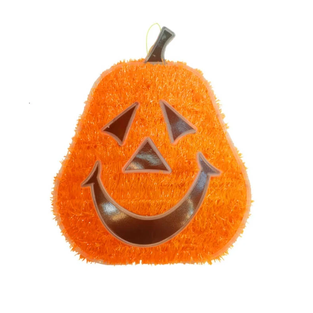 Halloween tök alakú akasztható dekoráció, világító hatással, 1 db
