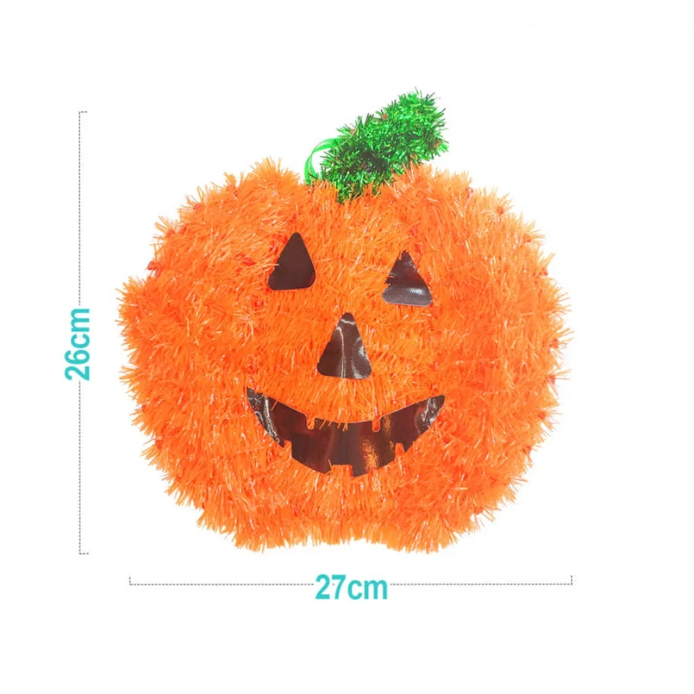 Halloween tök alakú függődísz 1 db, narancssárga dekoráció 26x27 cm