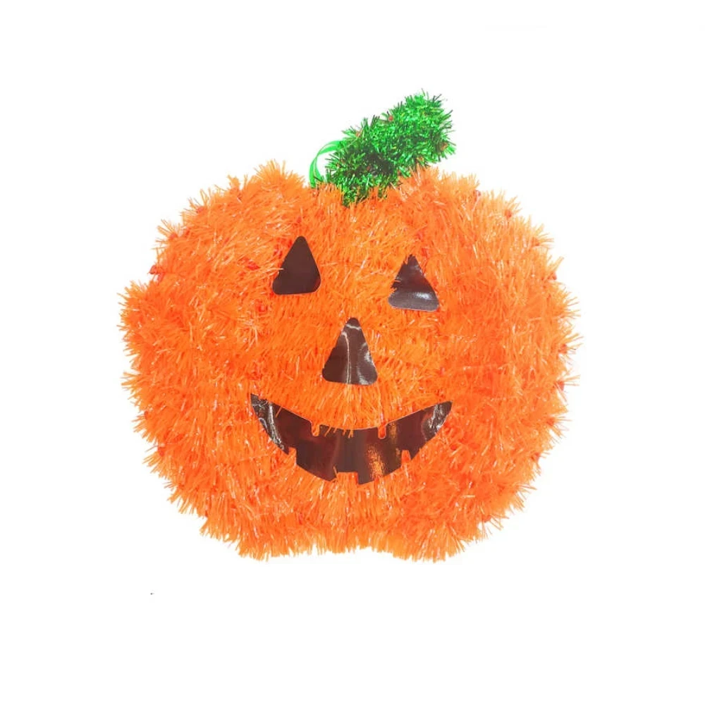 Halloween tök alakú függődísz 1 db, narancssárga dekoráció 26x27 cm